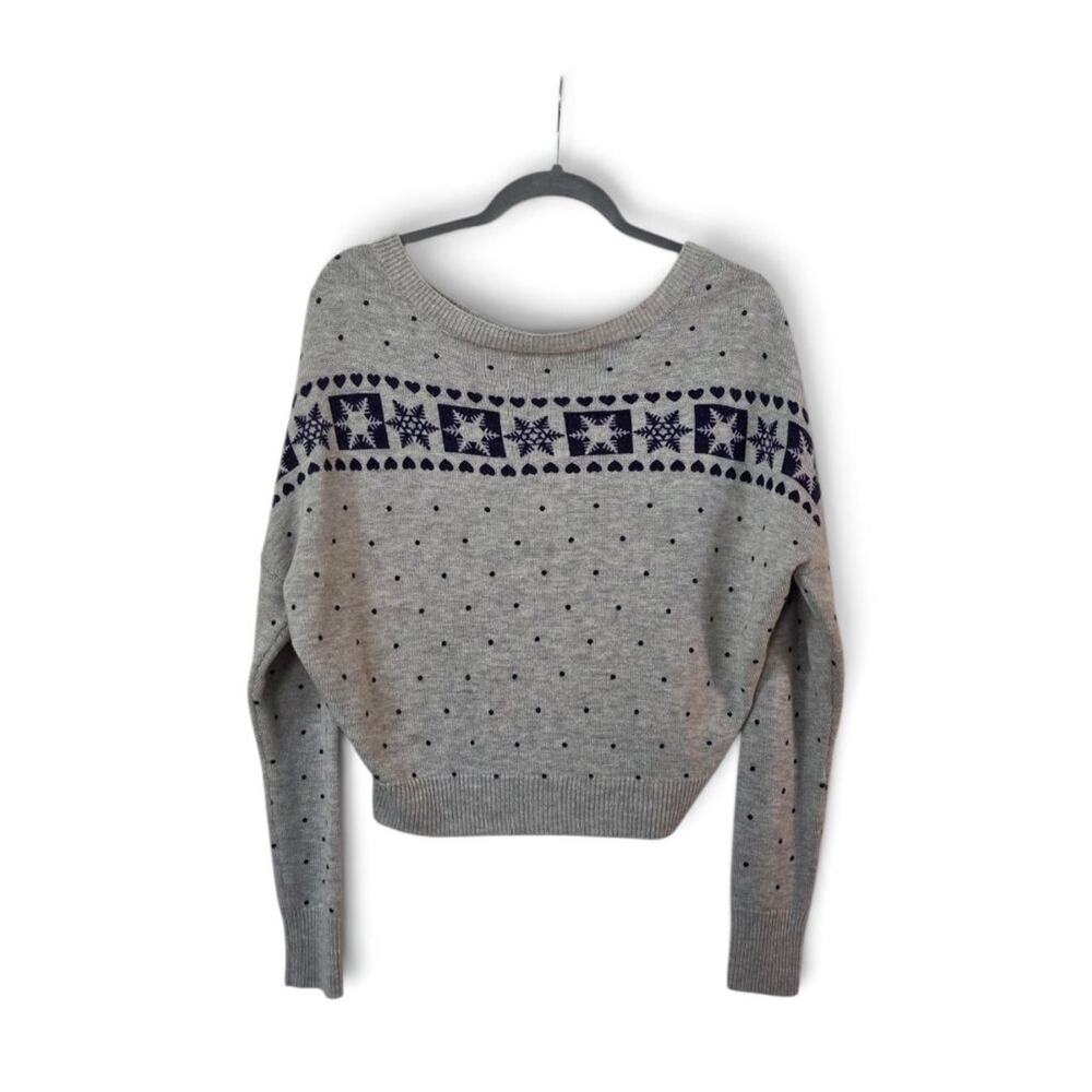 PJK Patterson J Kincaid Wool Cashmere Fair Isle Silk Zip Back Sweater, Medium